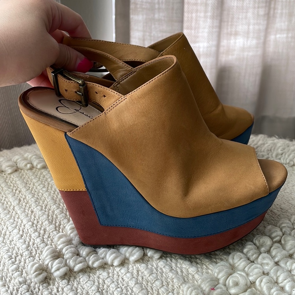 Colorblock Jessica Simpson Wedges